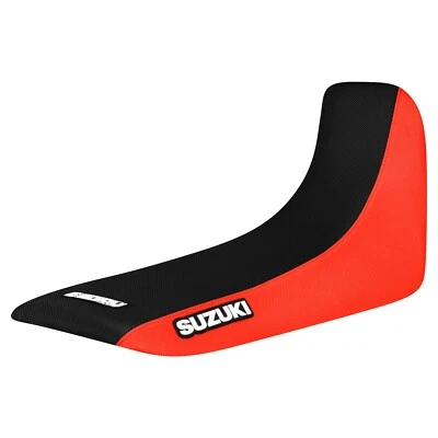 Cubierta de asiento con pinza para Suzuki DR 650 S 1992-1995 ROJO BRILLANTE/NEGRO logotipo estándar 444 Foto 1 de 3