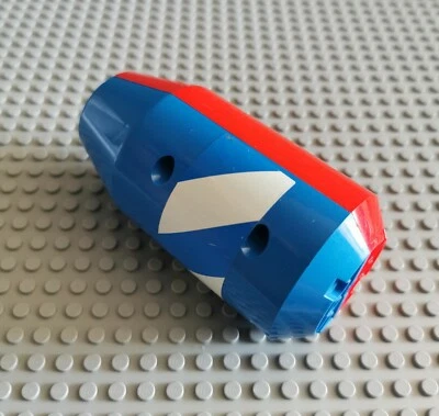 LEGO Lkw Fahrzeug Betonmischer Trommel 3x6x10 blau rot Streifen 57792 7990 P21 - Bild 1 von 2