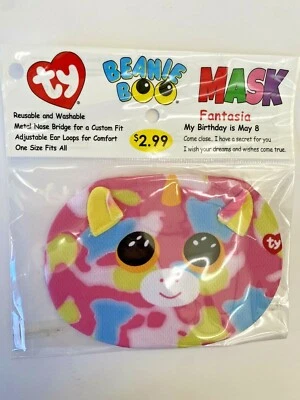 2020 TY Beanie Boo Children Face Mask Covering Reusable Washable Fantasia - Image 1 of 2