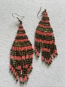 Boho Samen Perlen Ohrringe Fransen Quaste Bohemian Hänger Tropfen Schmuck - Bild 1 von 1