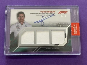 TOTO WOLFF 2023 TOPPS DYNASTY FORMULA 1 TRIPLE RELIC AUTO #10/10 SEALED - Picture 1 of 2