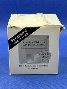 IBM Formatted High Density 3.5" Diskettes Floppy Disks 25 Pack NEW VTG VINTAGE - Photo 1/4