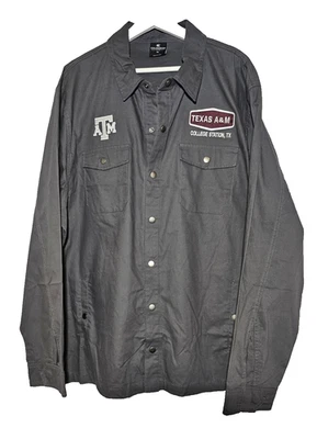 NUEVO CON ETIQUETAS Texas A&M Aggies Coliseo Camisa Abotonada Estación Universitaria Gris Para Hombres 3XL Foto 1 de 4