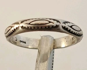 SILPADA Sterling Silver Southwestern Native American Hand Stamped Ring Band sz 6 - Picture 1 of 6