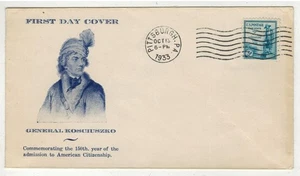 1933 POLISH PATRIOT THADDEUS KOSCIUSZKO 734-31 SCARCE GRIFFIN PITTSBURGH PA $90 - Picture 1 of 1