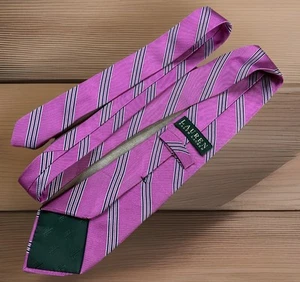 Lauren Ralph Lauren Tie Necktie 100% Silk Hand Made Striped One Size - Imagen 1 de 7