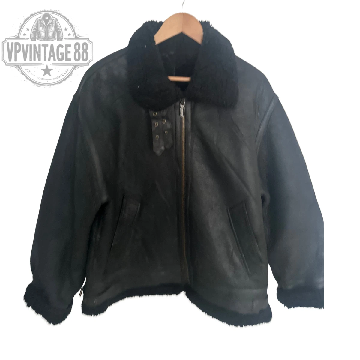 Military Leather Flight Jacket In Vintage Outerwear Coats