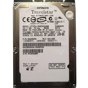 Hitachi HTS541080G9SA00 0A28694 MLC:DA1488 Thailand 2.5" 80gb Sata 5400rpm 2006 - Picture 1 of 4