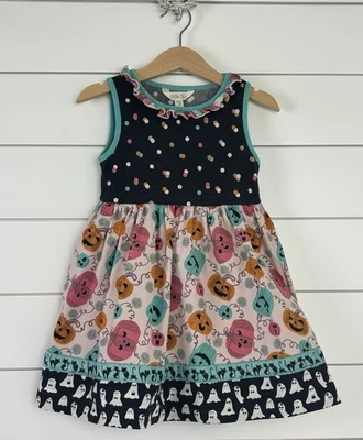 Niñas MATILDA JANE Talla 4 Vestido Sin Mangas Maravilla Calabaza Talla Halloween Foto 1 de 4