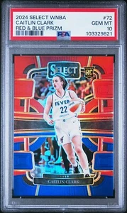 2024 Panini Select WNBA - Caitlin Clark #72 Red & Blue Prizm /399 (RC) | PSA 10 - Picture 1 of 2