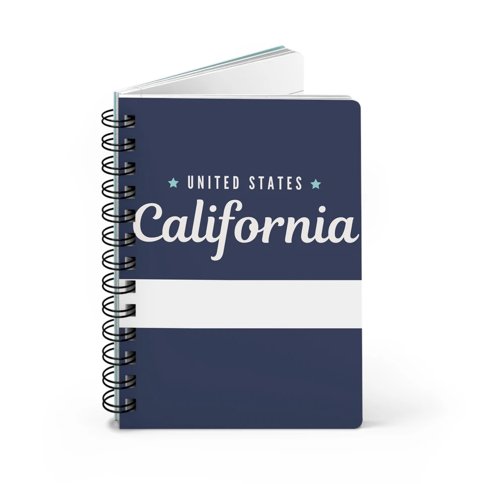 California Spiral Bound Journal, diario azul con letras blancas unisex. Foto 1 de 1