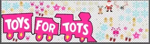 Toys For Tots Car Decal; Toys For Tots Large Car Decal Both Side Christmas Vinyl - Foto 1 di 1
