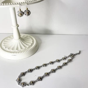 Conjunto de Joyería Park Lane Vintage Cadena Plata Collar Pendientes Años 90 Victoriano Glamour - Imagen 1 de 24