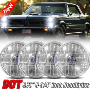 4PC Fits GTO Grand Prix Firebird DOT 5.75" 5-3/4" Round Halogen Headlights - Picture 1 of 11