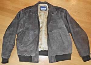 Boeing Taupe Brown Leather Zip Flight Jacket Men's XL - Picture 1 of 9