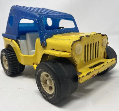 老式 Tonka Jeep 蜂蜜桶黄色和蓝色 — 第 1/4 张图片
