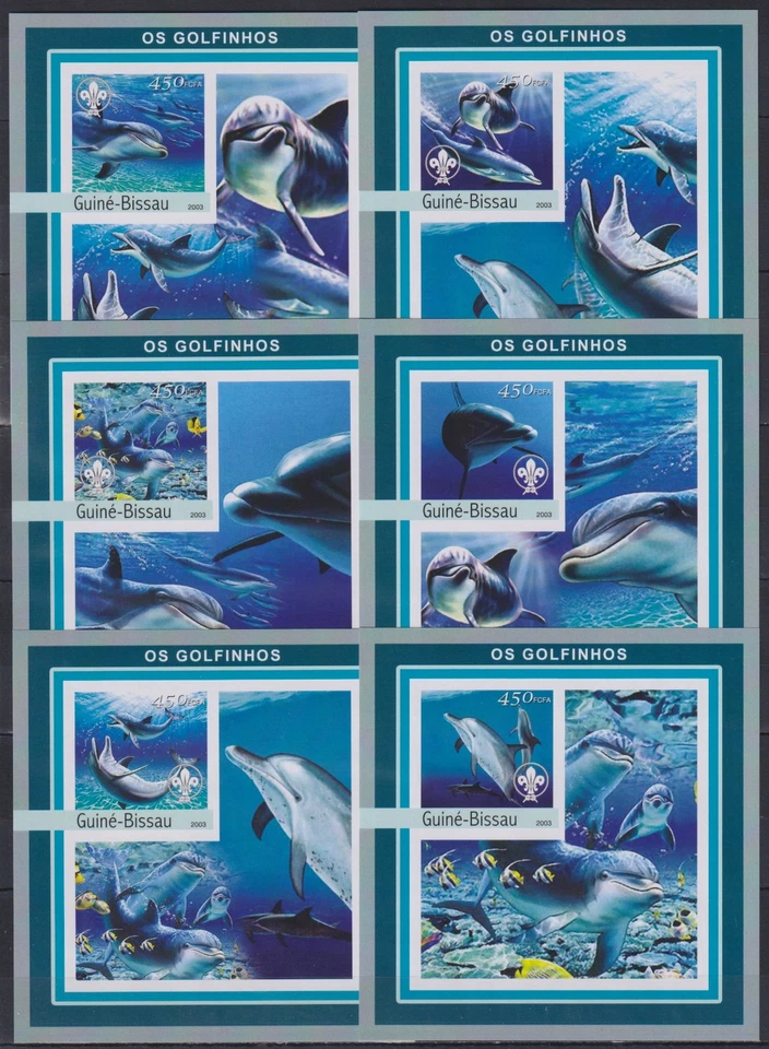 ST80Id. Guinea-Bissau - MNH - Dolphins - 2003 - Deluxe - Imperf - Image 1 of 1