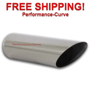Stainless Steel Exhaust Tip Angle Cut - 2.25" Inlet - 2.5" Outlet - 9" Long - Picture 1 of 2