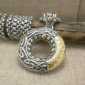 Sterling Silber keltische Sonnenwende Anhänger mit &18K gehämmertem Akzent von Keith Jack - Bild 1 von 9