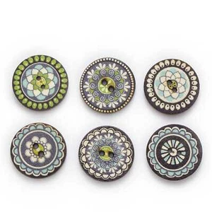 50pcs Retro Wood Buttons for Handwork Sewing Scrapbook Clothing Crafts Decor - Picture 1 of 3