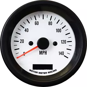 Velocímetro eléctrico vintage serie VD 85 mm 3-3/8" odómetro 140 MPH LED blanco - Imagen 1 de 5
