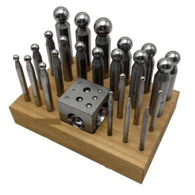 Dapping Block Doming Punches Set Metal Forming Jewelry Shaping Texturizing Kit - Image 1 of 4