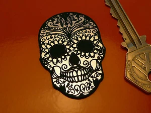 Day of the Dead Sugar Skull Self Adhesive Car/Bike Badge 2" Mexican Rockabilly - Picture 1 of 1