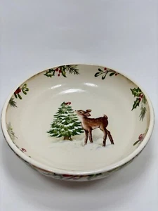 Pier 1 Winter's Wonder - Deer Accent Dinner Bowl - Picture 1 of 5
