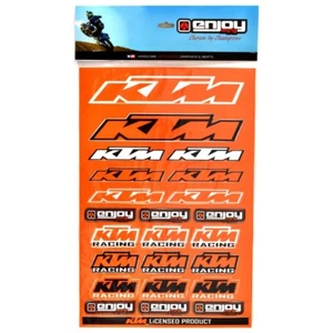 New ENJOY MFG KTM Racing OEM Orange Sticker Sheet 23 vinyl stickers - Picture 1 of 1
