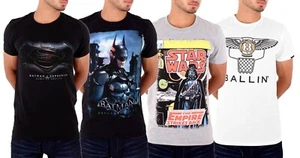 Men’s Ringspun Superman Batman Star Wars Comic T-Shirts Superhero Graphic Tees - Picture 1 of 16