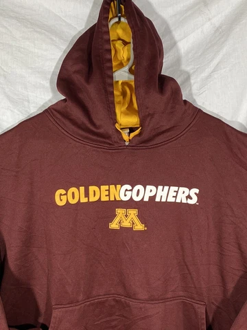 Minnesota Golden Gophers Hoodie Mens 2XL Red Pullover Sweatshirt Long Sleeve Y2K Cover