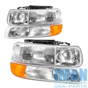For 99-02 Chevy Silverado 00-06 Tahoe Suburban Clear Headlights + Signal Lights - Bild 1 von 9