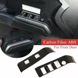 Carbon Fiber ABS Front Window Lift Switch Button Trim For Toy@ta Tacoma 2016-20 - Picture 1 of 12