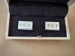 LINKS OF LONDON Men's Sterling Silver Cylinder Barbell Cufflinks - Picture 1 of 4