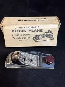 Vintage Montgomery Ward POWR-KRAFT Holzblockflugzeug 7 Zoll lang 1 5/8 Zoll Fräser mit OVP - Bild 1 von 1