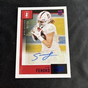 2021 Panini Draft Picks - Score Rookie Autographs Blue  Simi Fehoko /99  - Picture 1 of 2