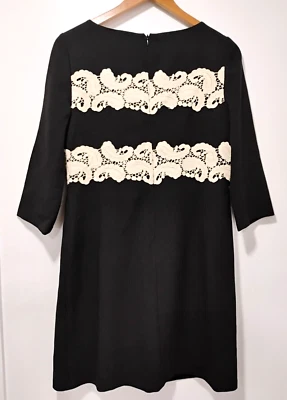 Vestido Maggy London Marfil Crochet Encaje Negro Talla 10 Foto 1 de 4