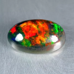 2.30 CT 12x8MM AMAZING MULTI-COLOR SPARKLING NATURAL SOLID BLACK OPAL - Picture 1 of 3