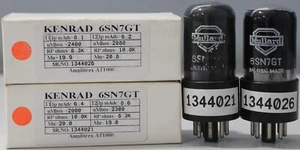 6SN7GT VT231 KENRAD Black Base Mil Grade made In UK amplitrex AT1000 Tested - Picture 1 of 9