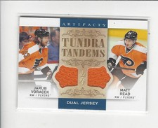 2014-15 Artifacts Tundra Tandems Jakub Voracek Matt Read JERSEY Flyers