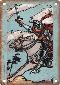 Kleine Arkana Ritter der Schwerter 12" x 9" Reproduktion Blechschild MA52 - Bild 1 von 1
