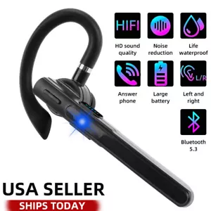 Trucker Wireless Bluetooth Earpiece Headset Dual Mic Earbud Noise Cancelling US - Picture 1 of 12