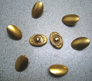 8 golden color oval button #9 - Picture 1 of 2