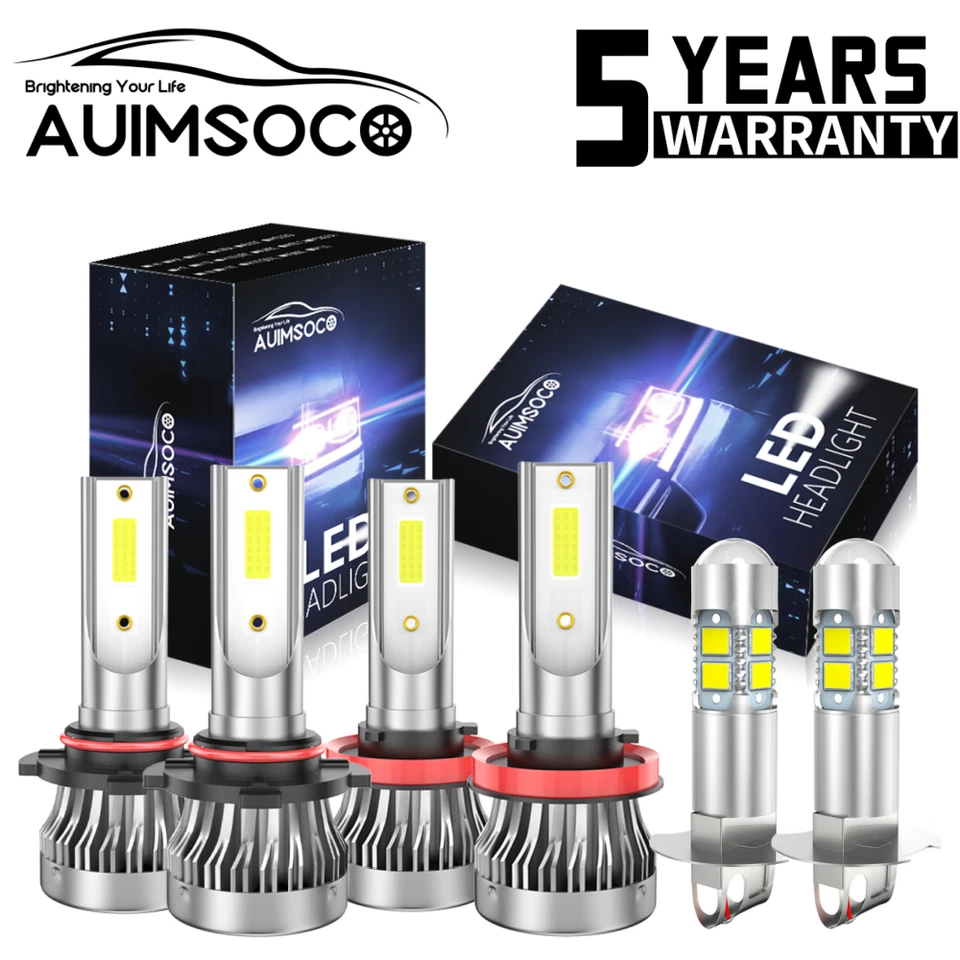 For Cadillac STS Base Sedan 4-Door 2005-2011 LED Headlight Fog Light Bulbs Combo - Image 1 of 4