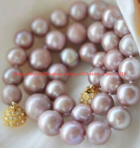 Véritable collier perle de culture lavande authentique 8-9 mm violet 18-36'