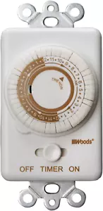 Woods 59745 59745WD 24-Hour Mechanical Converts a Wall Light Switch to Timer - Picture 1 of 12