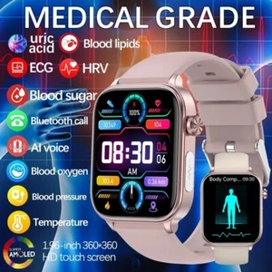 Reloj inteligente hombres mujeres rastreador de fitness presión arterial ritmo cardíaco relojes deportivos Reino Unido - Imagen 1 de 23