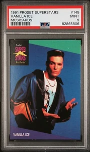 1991 Proset Superstars Vanilla Ice Musicards PSA 9 Graded MINT Card #145 RARE - Picture 1 of 2