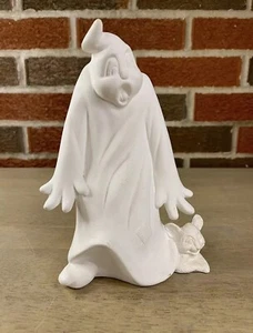 VTG 1978 Atlantic Mold Ceramic Spooky Ghost & Halloween Cat Ceramic Unpainted - Picture 1 of 9