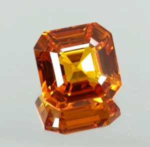 AAA+ Impecable Natural Naranja Zafiro Corte Esmeralda Piedra preciosa suelta 8,15 quilates - Imagen 1 de 6